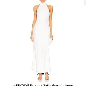 Misha x Revolve Evianna Satin Gown in Ivory